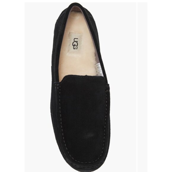 UGG Alder Faux Shearling lined Suede men slipper loafer 7 black - Picture 4 of 4